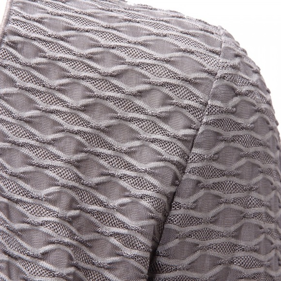 Emporio Armani Gray Jacquard Round Collar T-shirt Sz 36 (US 0), Made in Italy - Picture 3 of 11